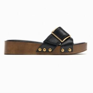 Zara Leather mini wedge